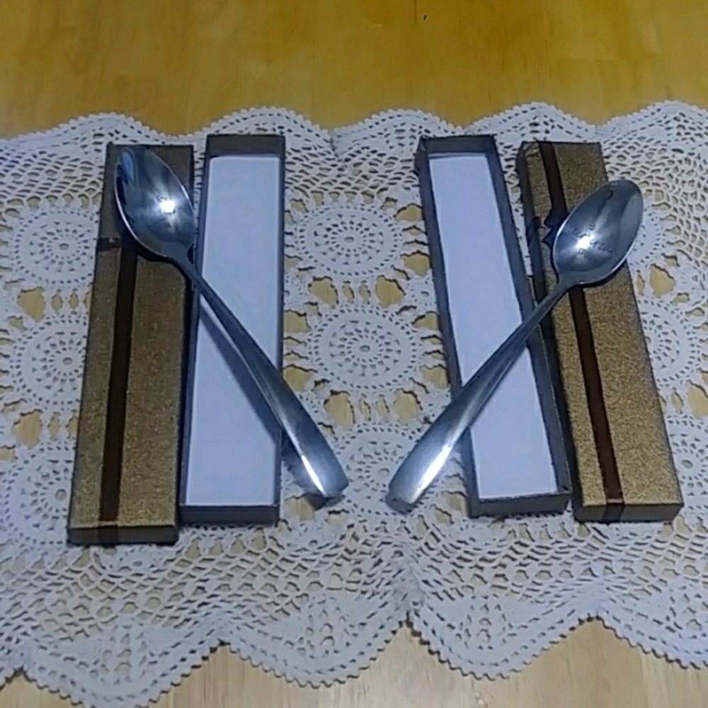 Stainess steel ice cream spoons with gift boxes